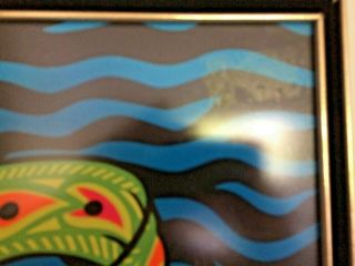 Vintage Black Light Poster on Board Psychedelic 1960’s Aquarium Scene RARE 4