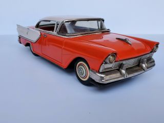 Ford Fairlane 1958 Friction Tin Toy ICHIKO Japan 9