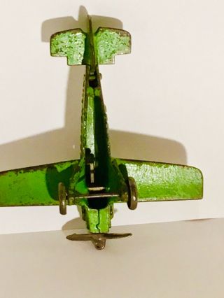 Rare Hubley Bremen Green Cast Iron Airplane - 7