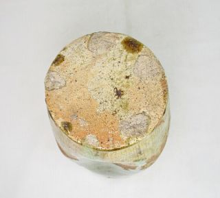 G669: Japanese old SHIGARAKI stoneware flower vase with wonderful natural glaze 8