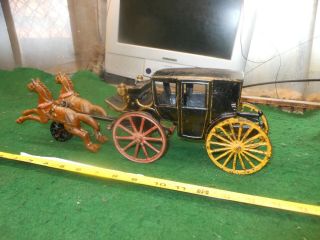 Antique Cast Iron Toy Horse Drawn Carriage Hubley Kenton Arcade