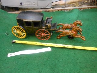 Antique Cast Iron Toy Horse Drawn Carriage Hubley Kenton Arcade 4