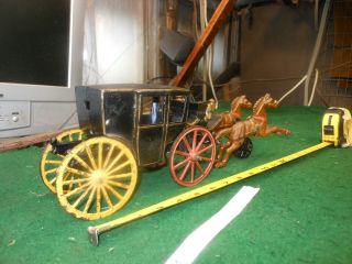 Antique Cast Iron Toy Horse Drawn Carriage Hubley Kenton Arcade 6
