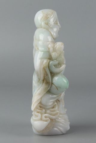 Chinese Exquisite Hand - carved Buddha Carving jadeite jade statue 11