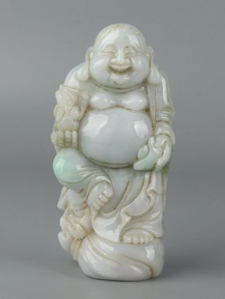 Chinese Exquisite Hand - Carved Buddha Carving Jadeite Jade Statue