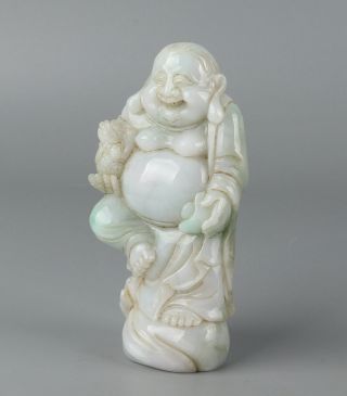 Chinese Exquisite Hand - carved Buddha Carving jadeite jade statue 3