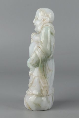 Chinese Exquisite Hand - carved Buddha Carving jadeite jade statue 9