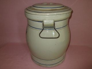 Antique Stoneware Red Wing Midwestern 5 Gal Water Cooler Crock & Lid 3