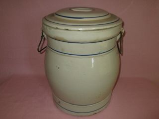 Antique Stoneware Red Wing Midwestern 5 Gal Water Cooler Crock & Lid 4