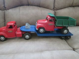 Vintage Tonka Dump Truck And Flatbed.  Both Of These Are In