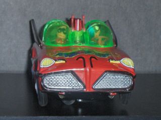 1960 ' s Taiwan Cien Ge Tin B/O Lincoln Futura Batmobile Toy Car W/ OB 4