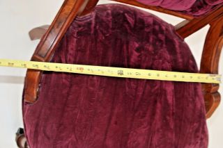 Enchanting Antique Queen Ballroom Parlor Chair Victorian Seat Tufted Velvet 4