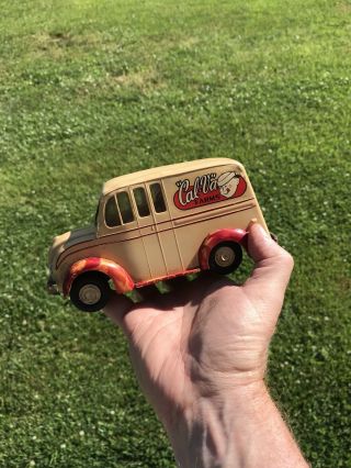 Vintage Cal Va Farms Farm Divco Kingsbury Wind Up Delivery Truck Van Toy