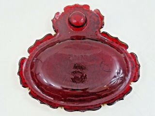 ANTIQUE BOHEMIAN RUBY RED GLASS TRAY INKWELL STAND inkstand ENAMEL GOLD Moser 4
