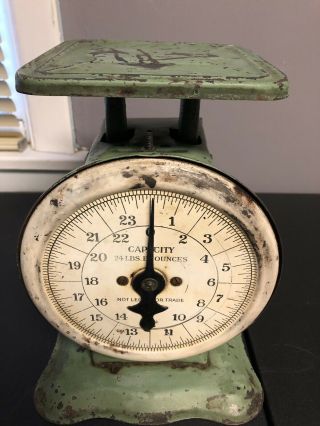 Vintage Antique American Steel Products 24 Lb Scale,  & Zeroes Well