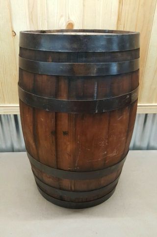 Vintage Antique Primitive Wooden 6 Metal Strap Powder KEG Beer Whisky BARREL 3