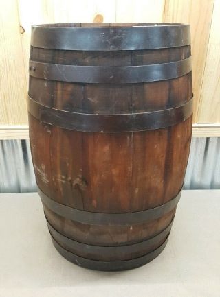 Vintage Antique Primitive Wooden 6 Metal Strap Powder KEG Beer Whisky BARREL 4