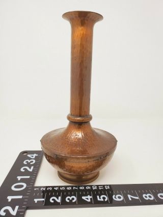 Antique Signed Roycroft American Beauty Hammered Copper Vase 12 