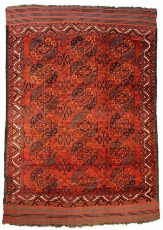 Antique Ersari Main Carpet; Turkmen; Central Asia; Circa 1880; 7 - 5 X 10 - 6 Ft.