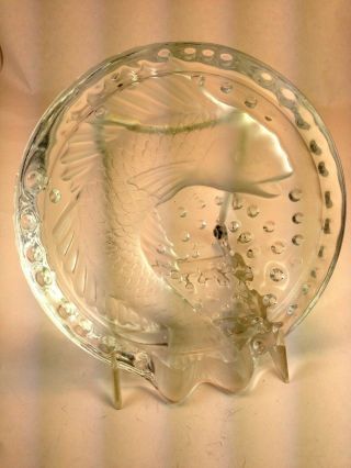 LALIQUE FRANCE FRENCH ART GLASS CONCAREAU FISH CIGAR ASHTRAY BOWL 2