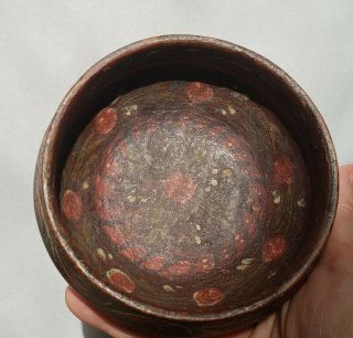 Norwegian Antique 1865 Rosemaled Wooden Bowl RED,  Rosemaling Ale Cup Bowl 11