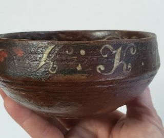 Norwegian Antique 1865 Rosemaled Wooden Bowl RED,  Rosemaling Ale Cup Bowl 8