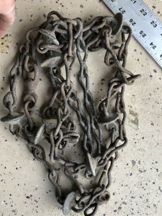 Antique Vintage Tow Logging Farm Chain Hook Wall Hanging Decor 50” 3