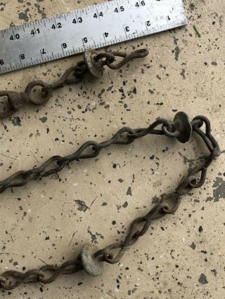 Antique Vintage Tow Logging Farm Chain Hook Wall Hanging Decor 50” 5