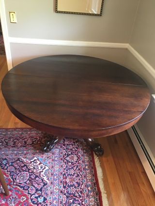 Antique Mahogany carved Lion Head And claw foot round dining table 3