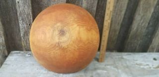 Vintage Antique Farmhouse Wooden Dough Bowl Out of Round Oval 13 x12 Primitive 9