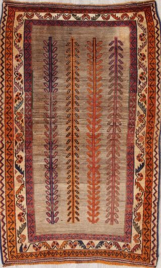 Vintage One - Of - A - Kind Gabbeh Qashqai Tribal - Weave Persian Oriental Wool Rug 4x6
