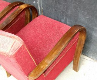 Art Deco Armchairs,  Club Cocktail Chairs.  Antique Vintage Halabala 1920s 1930s. 11
