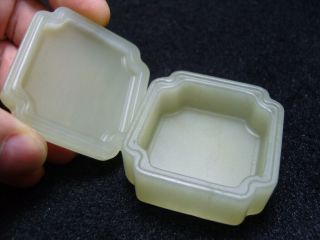 Finely Carved Chinese Jade Brush Washer.  Box - See Video
