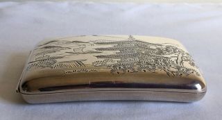 Vintage Art Deco Japanese Sterling Silver Komai signed Cigarette / Card Case 8