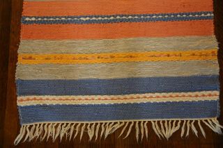 Sunny Handmade Antique Swedish Rag Rug (30 x 88 inches) 1930s 2