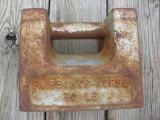 Fairbanks - Morse Calibration Elevator Scale Weight 50 Lbs - Doorstop,  Tent Anchor