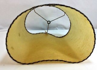 Vintage Mid Century Modern Kidney Shaped Fiberglass Lamp Shade cl1 6