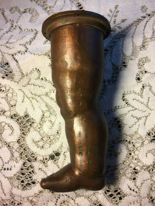 Antique Vintage Copper Baby Doll Industrial Toy Mold Rt.  Leg - Steampunk Art