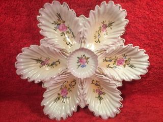 Oyster Plate Antique Ruffled Edge Porcelain Oyster Plate,  Op398