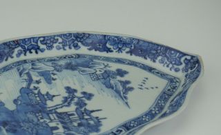 Antique Chinese Blue and White Porcelain Leaf Shape Tray Dish Plate 18th C QING 10