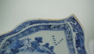 Antique Chinese Blue and White Porcelain Leaf Shape Tray Dish Plate 18th C QING 11