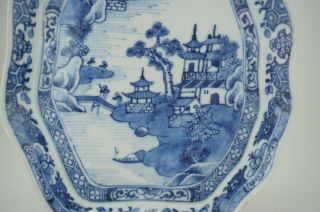 Antique Chinese Blue and White Porcelain Leaf Shape Tray Dish Plate 18th C QING 2