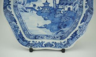 Antique Chinese Blue and White Porcelain Leaf Shape Tray Dish Plate 18th C QING 5