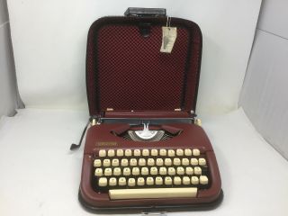 Vintage Bundy Typewriter W/ Case & Key Made In Bulgaria