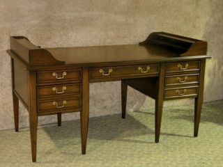 Vintage Unique Sligh Furniture Federal Style Desk w/Finished Back 11