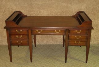 Vintage Unique Sligh Furniture Federal Style Desk w/Finished Back 3