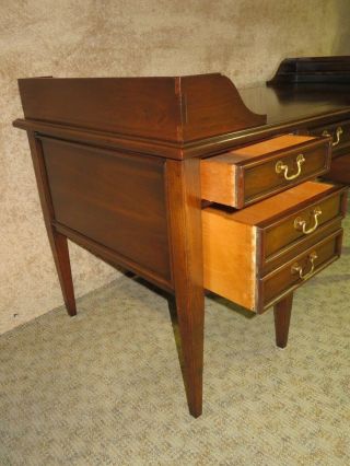 Vintage Unique Sligh Furniture Federal Style Desk w/Finished Back 8