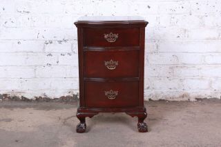 Vintage Chippendale Style Mahogany Nightstand By Kling