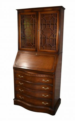 Vintage Stiehl Furniture Regency Style Mahogany Secretary Desk W/fitted Interior