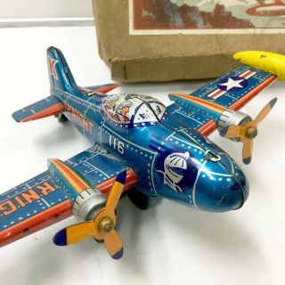 Bandai Knight Plain 1950s Fifty All Tin Retro Vintage Fighter Airplane 3